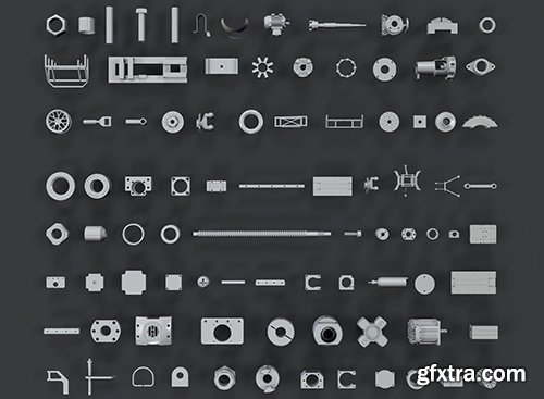 Cgrader - Industrial KitBash 3D Low-poly 3D model