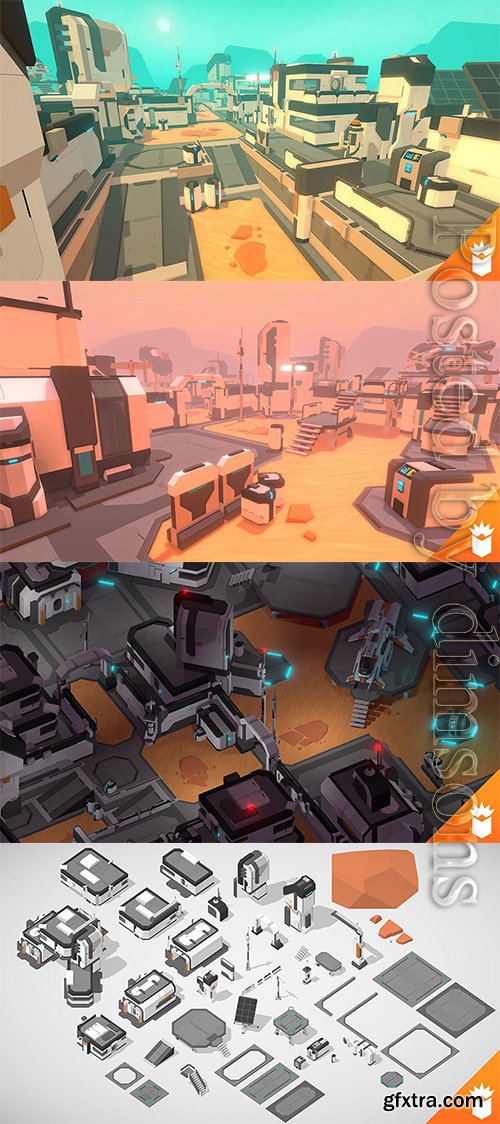 Cgtrader - LowPoly SciFi Outdoor Pack Low-poly 3D model