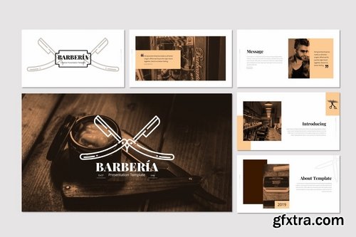 Barberia - Powerpoint Keynote and Google Slides Templates