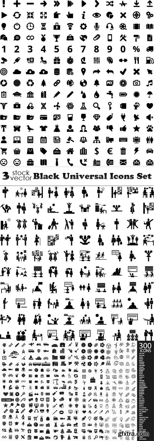 Vectors - Black Universal Icons Set