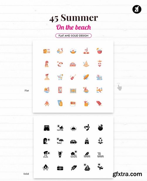 50 Summer elements in flat design