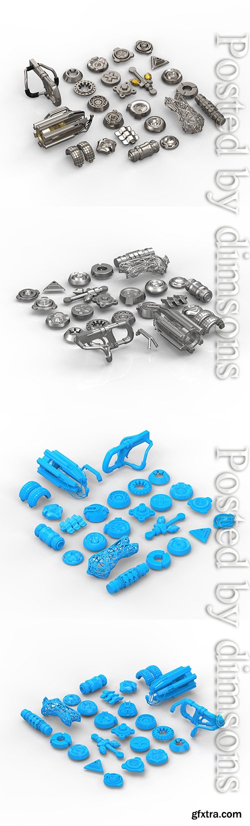 Cgtrader - Pack of tech details 3D model