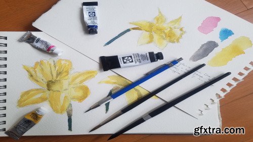 How To Paint Easy Watercolor Daffodils GFxtra