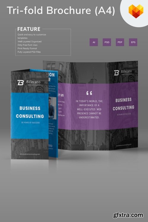 Business Consulting Tri-fold Brochure Corporate Identity