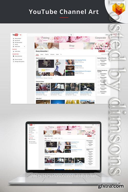 YouTube Cover Template for Floral Designer Social Media