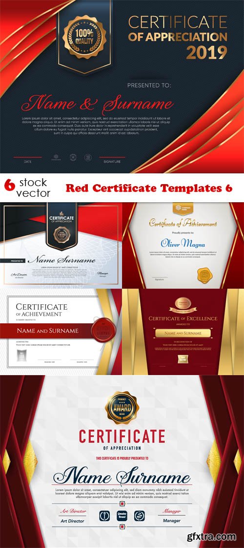Vectors - Red Certificate Templates 6