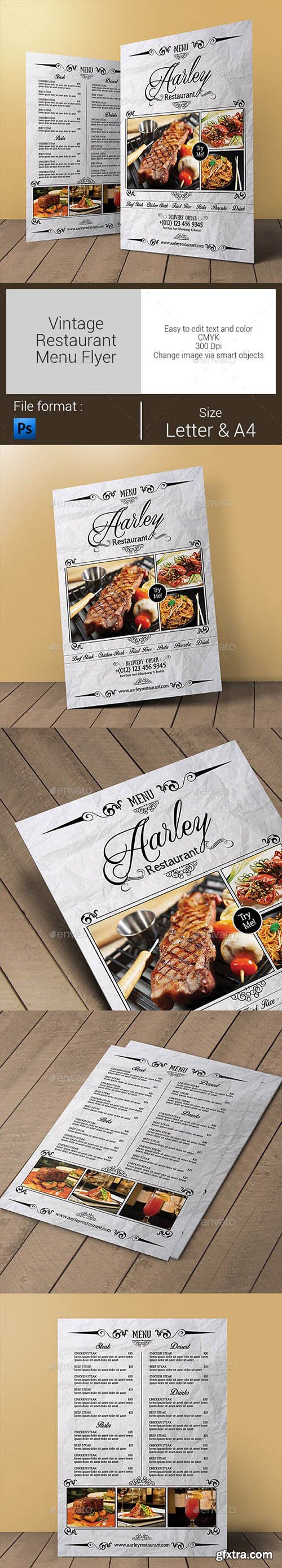 Vintage Restaurant Menu Flyer 10862851