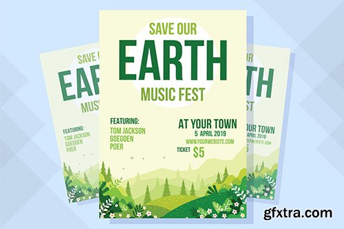 Beautiful Green Scenery Flyer Template