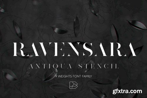 Ravensara Antiqua Stencil Font Family - 9 Fonts
