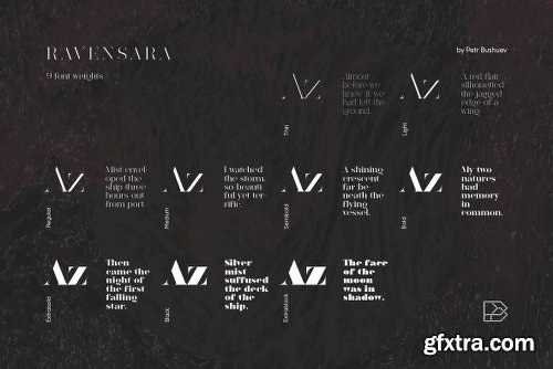 Ravensara Antiqua Stencil Font Family - 9 Fonts