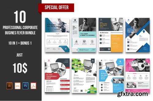 10 Professional Corporate Business Flyer bundle