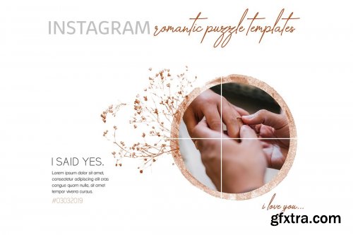 CreativeMarket - Romantic Instagram Puzzle Templates 3539202
