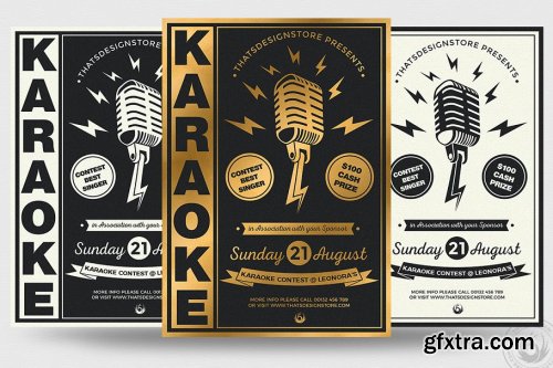 CreativeMarket - 10 Karaoke Flyer Bundle 3577150