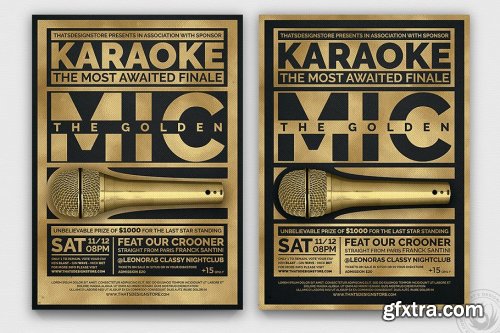 CreativeMarket - 10 Karaoke Flyer Bundle 3577150