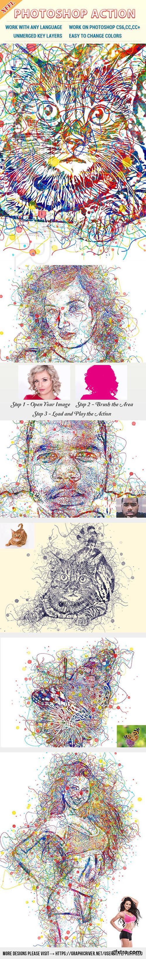 GraphicRiver - Watercolor Line Photoshop Action 23492662