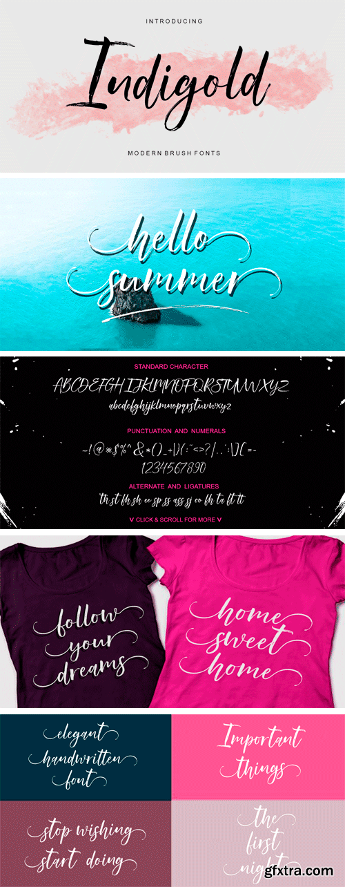 Indigold Script Font