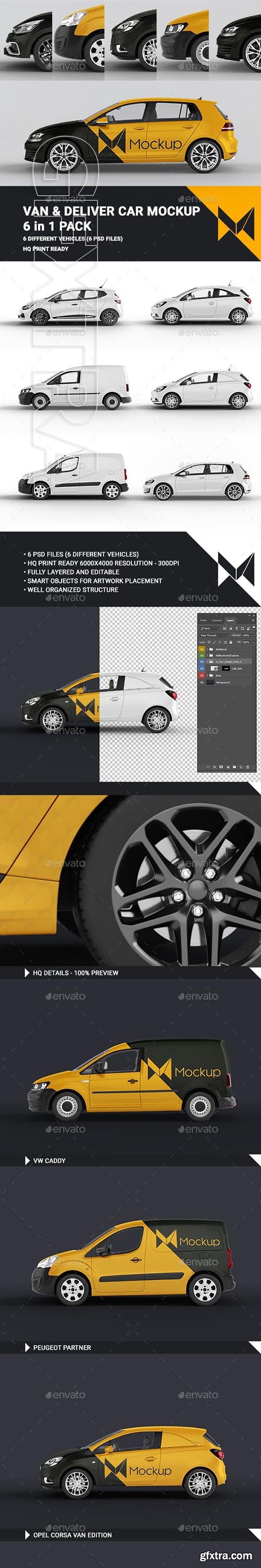 GraphicRiver - Van & Delivery Cars Mockup 6 in 1 Pack 23534131