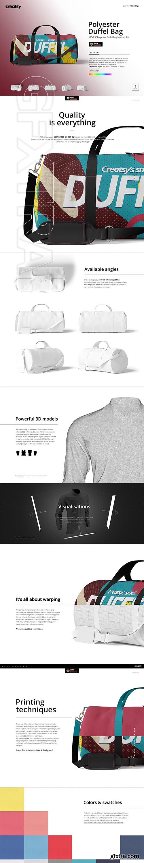 CreativeMarket - Duffel Bag Mockup Set 3623931