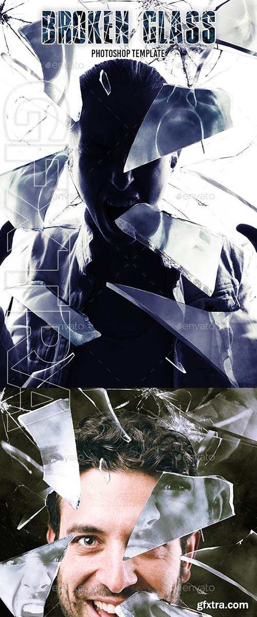 GraphicRiver - Broken Glass Photoshop Template 23260277