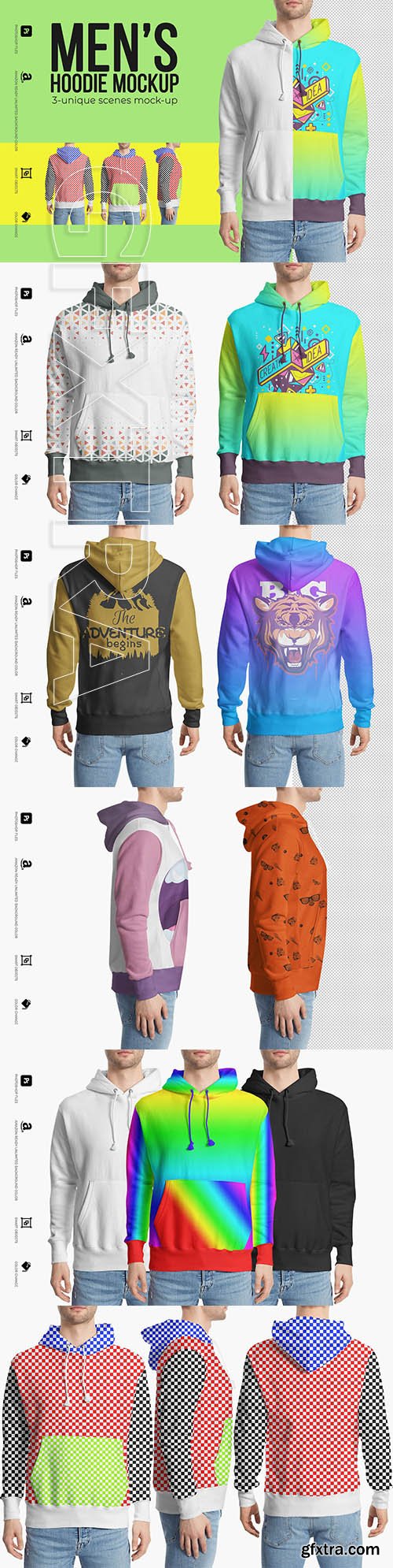 CreativeMarket - Mens Hoodie Mockup 3649972