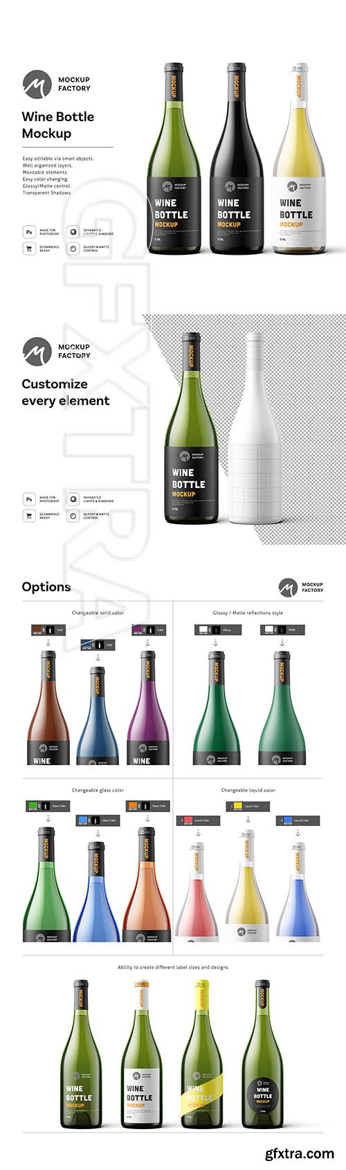 CreativeMarket - Wine Bottle Mockup Vol2 3616273