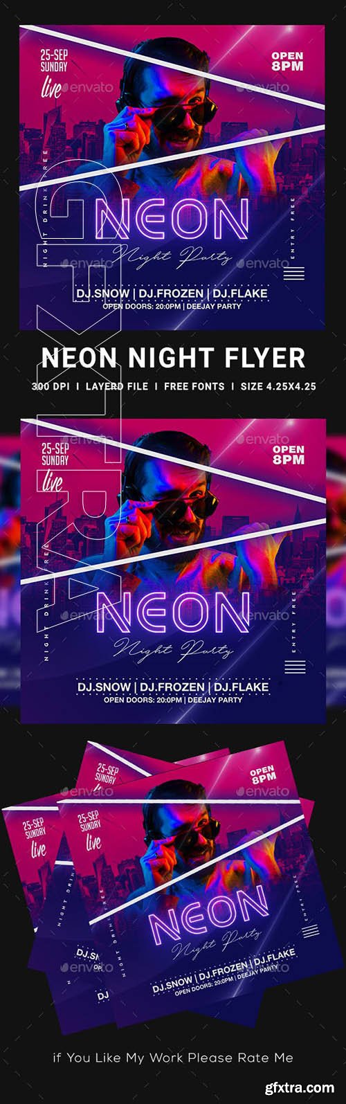 GraphicRiver - Neon Party Flyer 23549469