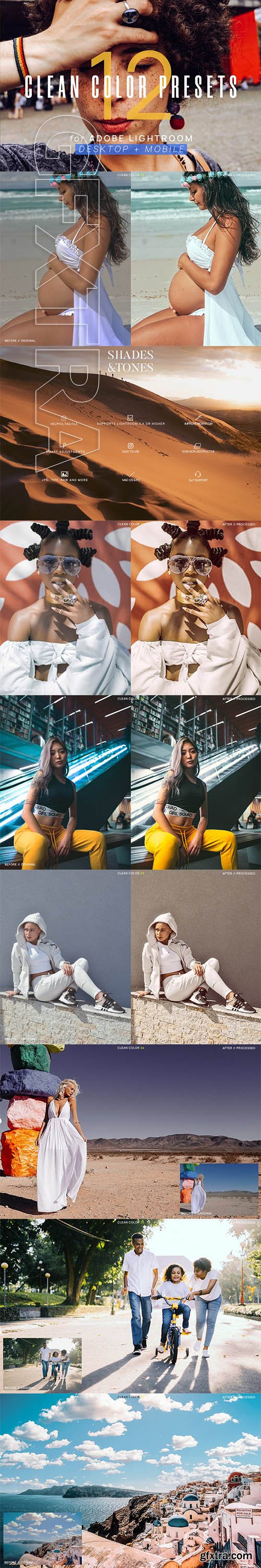 CreativeMarket - 12 Clean Color Presets for Lightroom 3615326