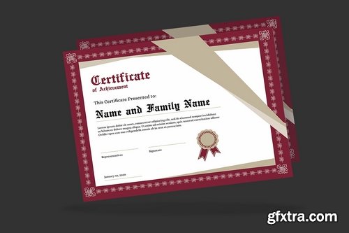 Certificate Education with editable color format