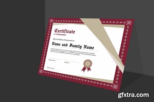 Certificate Education with editable color format