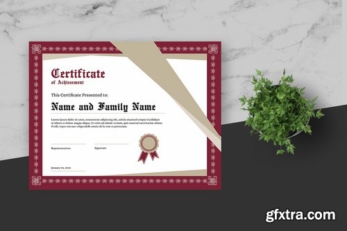 Certificate Education with editable color format