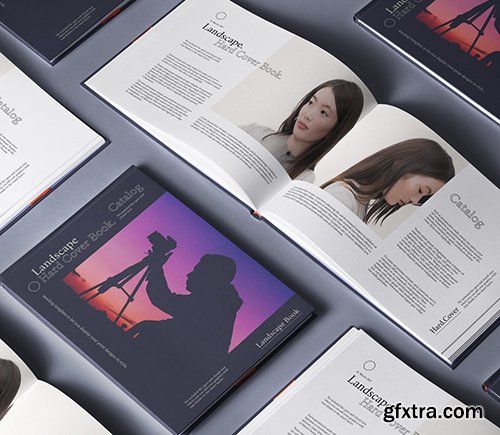 Landscape Psd Book Mockup