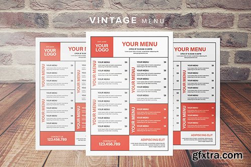 Vintage Restaurant Menu Vintage Restaurant Menu