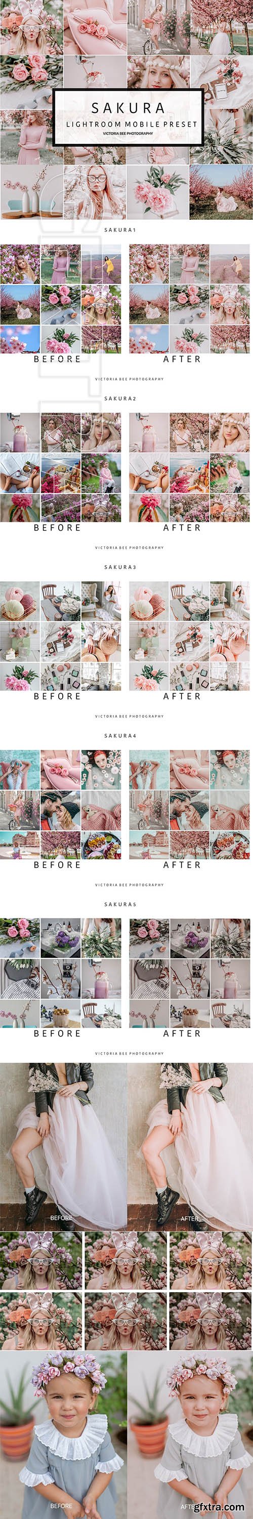 CreativeMarket - 5 Mobile Lightroom presets SAKURA 3591385
