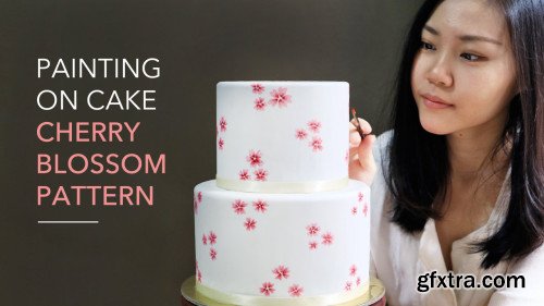 Painting on Cake : Cherry Blossom Pattern