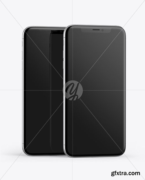 Two Apple iPhones X Mockup Two Apple iPhones X Mockup