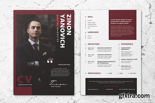 Clean Minimalist CV Resume AI and PSD Flyer Vol.33