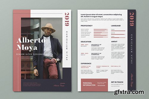 Clean Minimalist CV Resume AI and PSD Flyer Vol.34