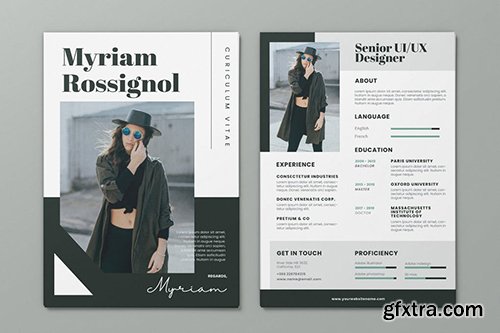 Clean Minimalist CV Resume AI and PSD Flyer Vol.35