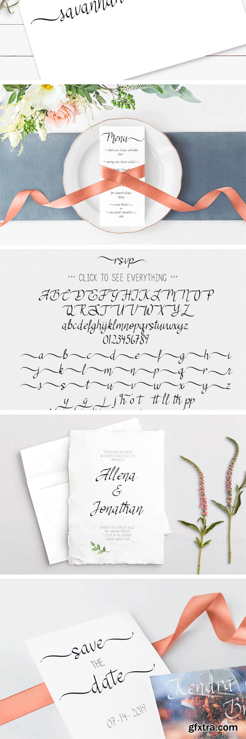 CM - RSVP Display Calligraphy Font + 3335444