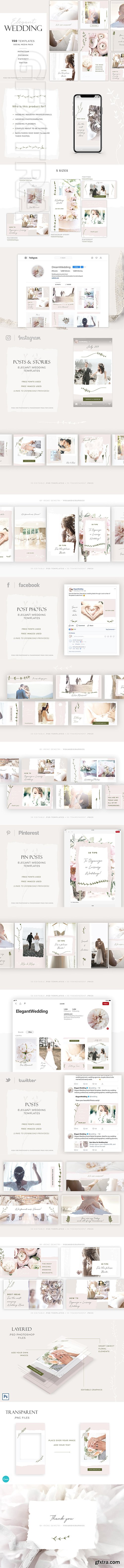 CreativeMarket - Elegant Wedding Social Media Pack 3660705