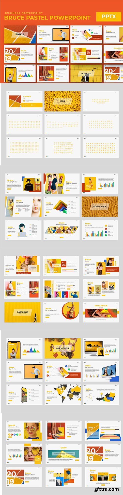 Bruce Pastel Powerpoint, Keynote and Google Slides