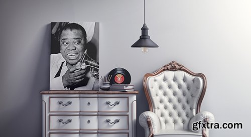 Painting Canvas in the Interior Mockup