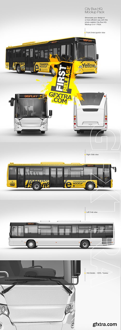 City Bus HQ Mockup Pack City Bus HQ Mockup Pack