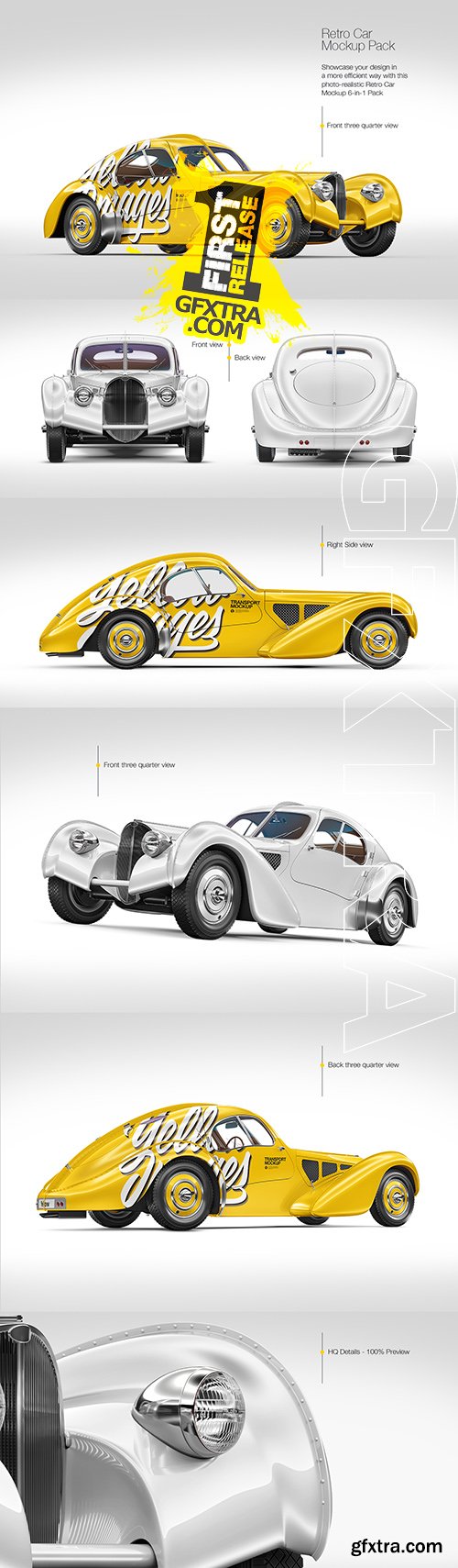 Retro Car Mockup Pack Retro Car Mockup Pack