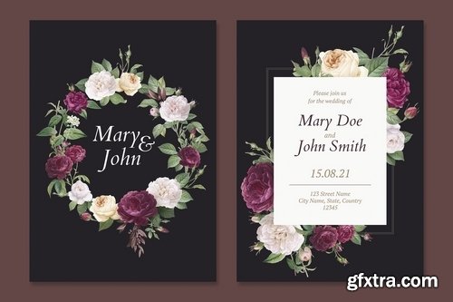 Floral Wedding Invitation Card Template