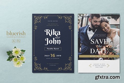 Minimalist Wedding AI and PSD Invitation Vol.01 Minimalist Wedding AI and PSD Invitation Vol.01