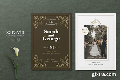 Minimalist Wedding AI and PSD Invitation Vol.02 Minimalist Wedding AI and PSD Invitation Vol.02