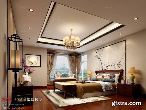 Modern Bedroom Interior Scene 77