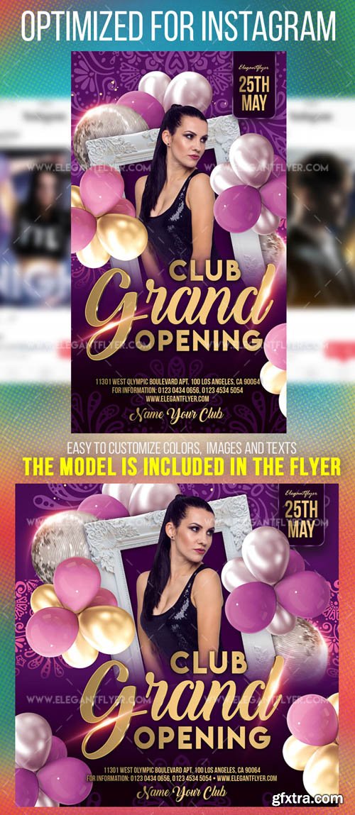 Club Grand Opening V7 2019 Instagram Stories Template in PSD + Post ...