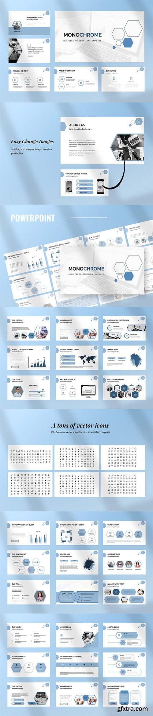 Monochrome - Powerpoint, Keynote, Google Slides Templates